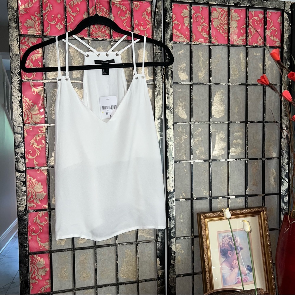 Forever 21 Strappy Tank - White - Size Small - NWT